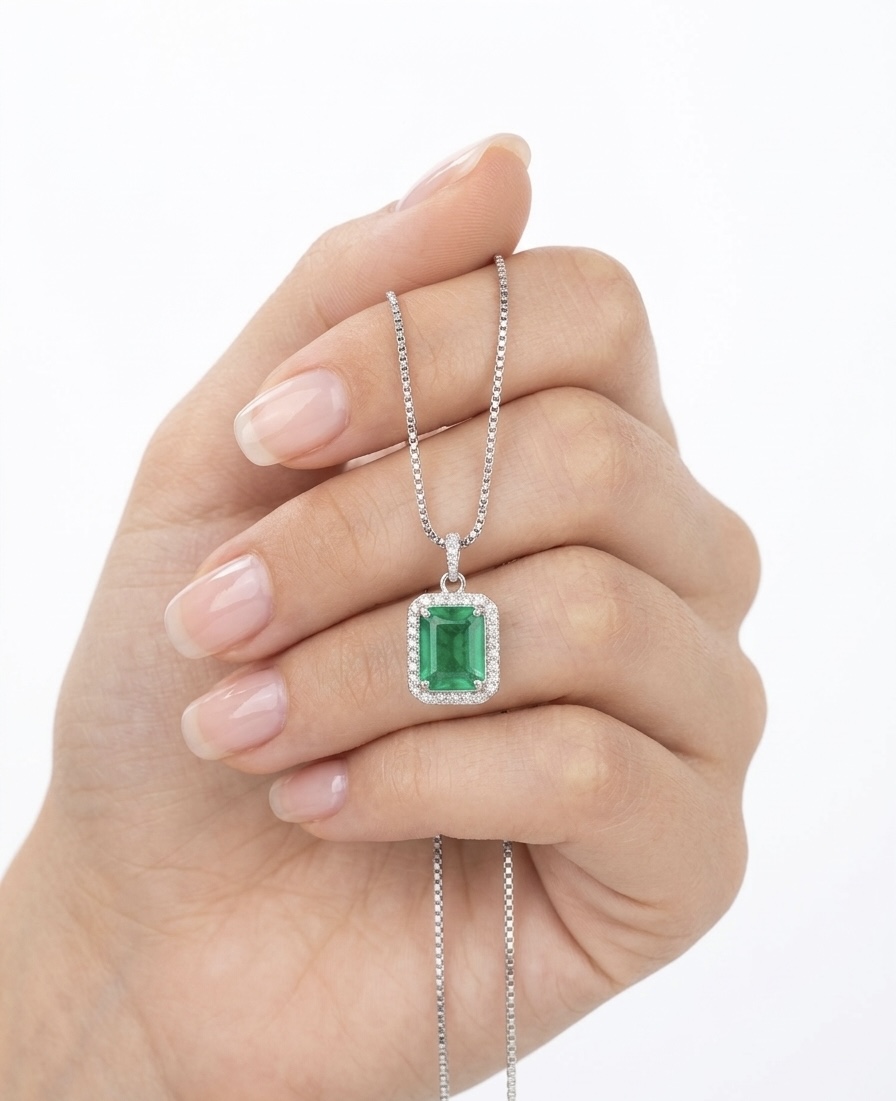 IMG_0086 Natural Swat Emerald 925 Silver Pendant | Zafar Khan Sons Gems - Image 1
