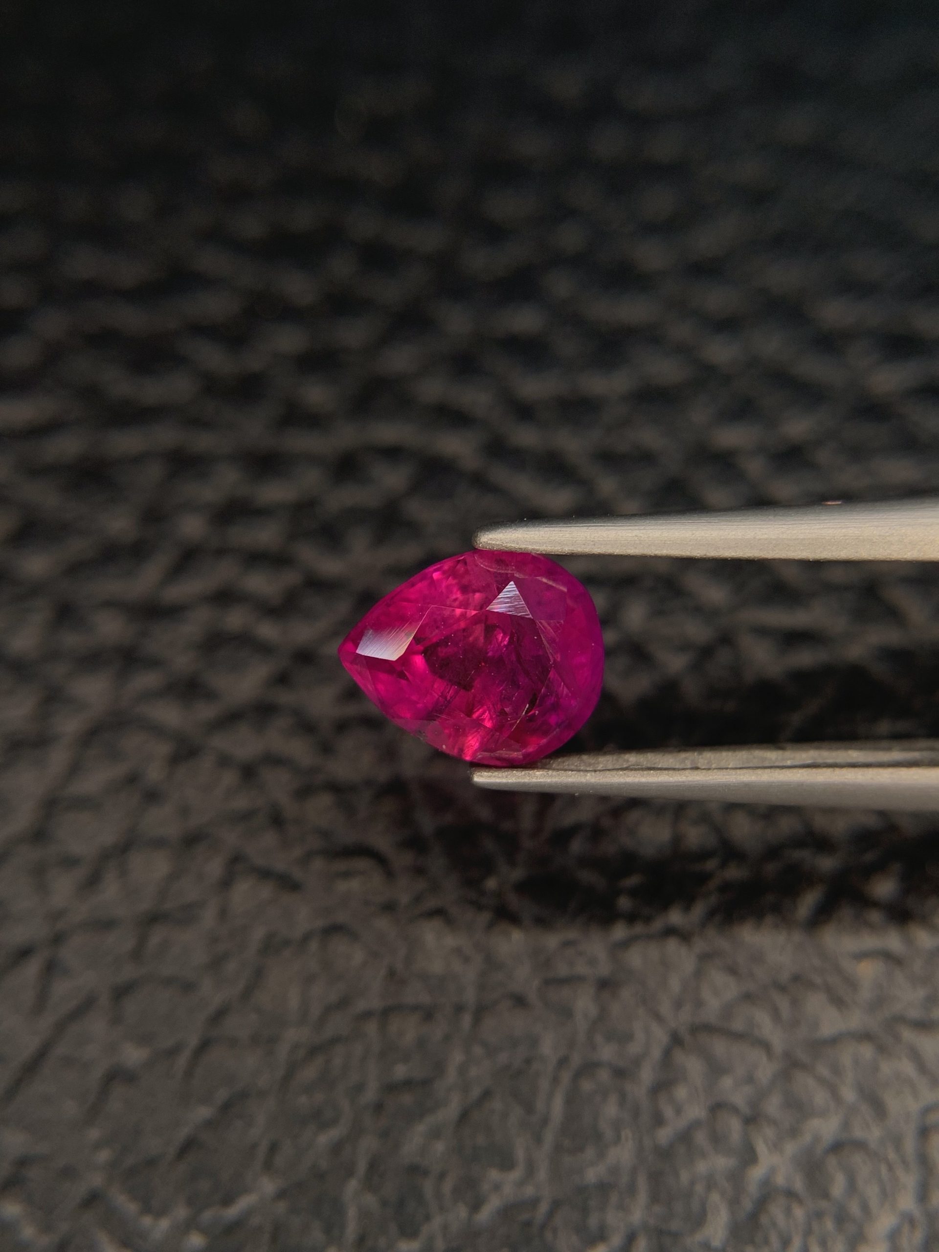 IMG_0930 Natural Mozambique Ruby Pear Shape Gemstone (1.69 ct) – Standard Unheated Untreated - Image 1