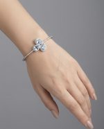 Natural Aquamarine and Zircon 925 Silver Bracelet - Image 3