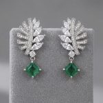 Natural Emerald Stone Sterling Silver Earrings, Natural Vivid Green Colour - Image 3