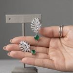 Natural Emerald Stone Sterling Silver Earrings, Natural Vivid Green Colour - Image 2