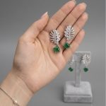Natural Emerald Stone Sterling Silver Earrings, Natural Vivid Green Colour - Image 4