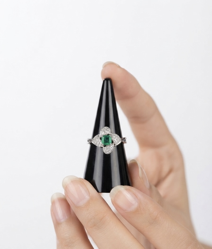 IMG_2578 Natural Swat Emerald 925 Silver Ring | Zafar Khan Sons Gems - Image 1