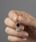 Natural Orange Garnet Sterling Silver 925 Pendant, Unheated African Gemstone - Image 2