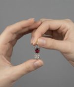 Natural Orange Garnet Sterling Silver 925 Pendant, Unheated African Gemstone