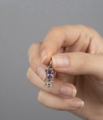 Floral African Amethyst Pendant – Sterling Silver, Rhodium Finish - Image 2
