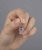 Floral African Amethyst Pendant – Sterling Silver, Rhodium Finish - Image 3