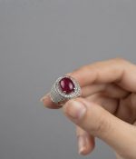 Natural Mozambique Ruby Ring in 925 Sterling Silver with Rhodium Plating - Image 3