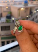 Natural Emerald Ring, Rhodium Plated Sterling Silver 925, Swat Origin, No Heated Treated - Image 2