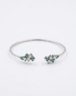 Handcrafted Emerald & Moissanite Statement Bracelet in Solid 925 Silver - Image 3