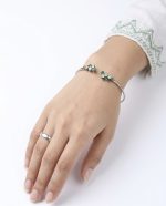 Handcrafted Emerald & Moissanite Statement Bracelet in Solid 925 Silver - Image 2