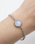 Natural Moonstone 925 Sterling Silver Bracelet - African Stone - Image 2