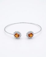 Top Class Citrine Stone 925 Silver Bracelet Rodium Plated Silver