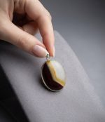 Unique Piece of Sterling Silver 925 Natural Agate Pendant