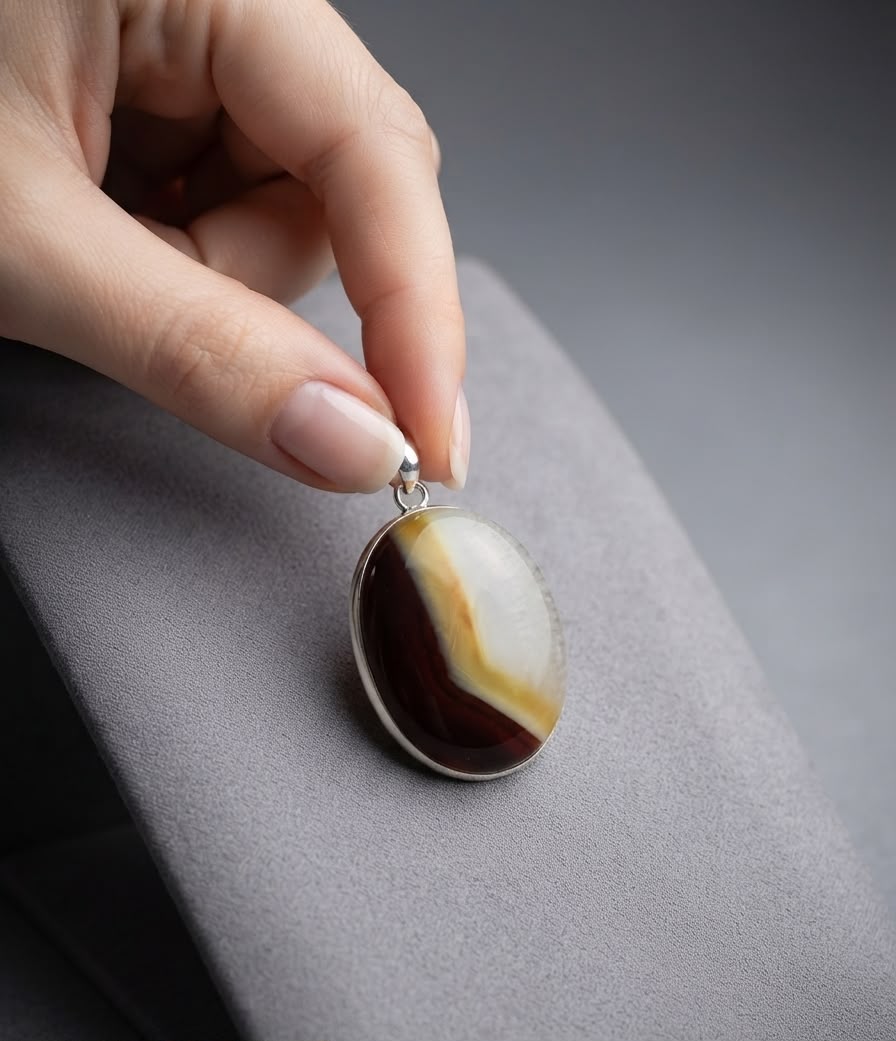 WhatsApp Image 2026-07-16 at 12.43.51 Unique Piece of Sterling Silver 925 Natural Agate Pendant