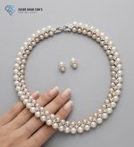 Natural Pearl Silver 925 Jewellery Set from America stone Rhodium plated - Image 2