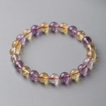 Natural African Ametrine 8mm Stretch Bead Bracelet (Unheated) - Image 3