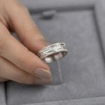 Minimalist 0.20ct Natural Diamond 925 Silver Band