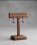 Mozambique Treated Ruby & Zircon Hoop Earrings in 925 Sterling Silver (Rhodium Plated) - Image 2