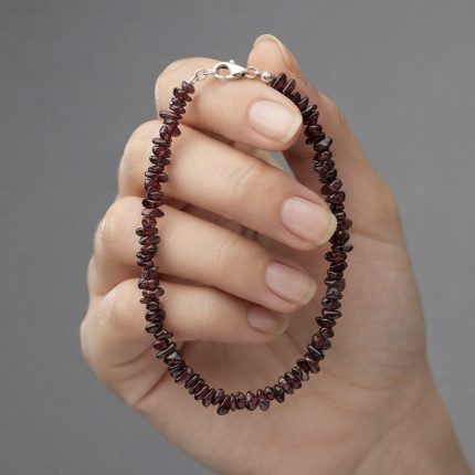 Natural African Red Garnet Chip Bracelet