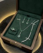 Natural Swat Emerald Complete Jewelry Set in 925 Silver with White Zircon - Image 3