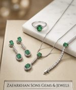 Natural Swat Emerald Complete Jewelry Set in 925 Silver with White Zircon - Image 2